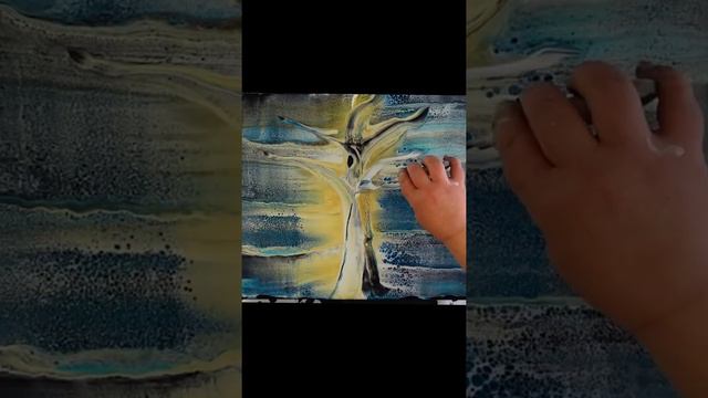 This Tree in the Moonlight Painting is a great acrylic pour idea for beginners!