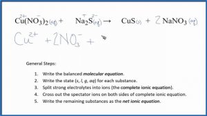 How to Write the Net Ionic Equation for Cu(NO3)2 + Na2S = CuS + NaNO3