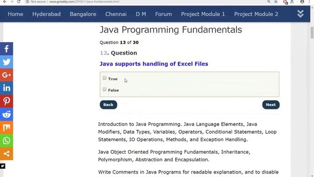Java Programming Fundamentals Test