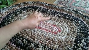 Коврик ОВАЛЬНЫЙ крючком из ненужных вещей и остатков пряжи