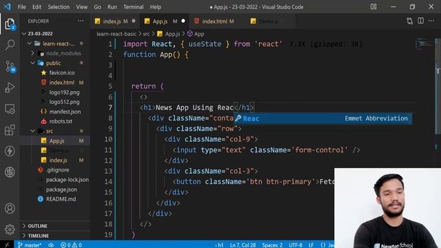 Learn Complete React JS with 1 Project- React Project Crash Course in one Video-Gagan -Newton Schoo
