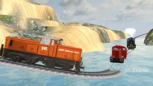 TRAIN AND FRIENDS VS Thomas River Jump ? Fumikiri 3D Railroad Crossing Animation #1 ?3R trains eps8