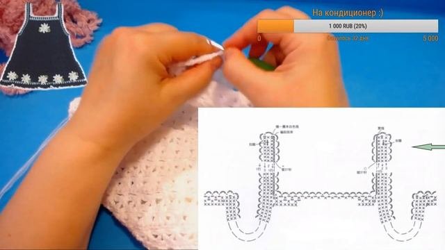 Детский костюм крючком Вязание для детей  платье  Вяжем лямочки Вязание Прямые трансляции