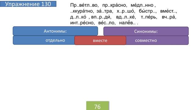 Упражнение 130 на странице 76. Русский язык 4 класс. Часть 1. смотреть онлайн