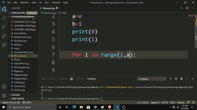 #32 Fibonacci series in Python || Coding Anna