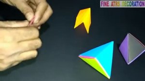 Узнайте, как сделать бумажную оригами пирамиду или тетраэдр