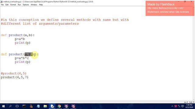 Method Overloading |  Python Programming