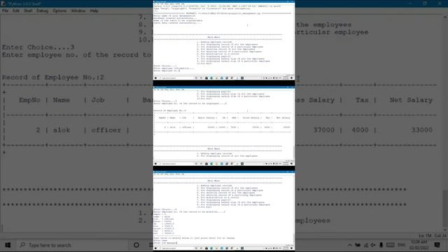 Payroll management using Python Mysql interface | Computer Science Project Class 12