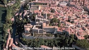 Béziers, France Drone View - Flyover Skyview Tour City - Beziers