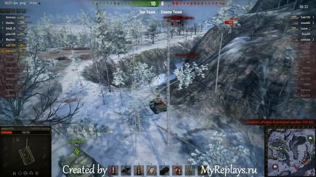 WOT: Arctic Region - M4A3E8 Sherman - 3 frags смотреть онлайн