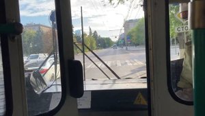 Вид из кабины троллейбуса | едем по маршруту 15а