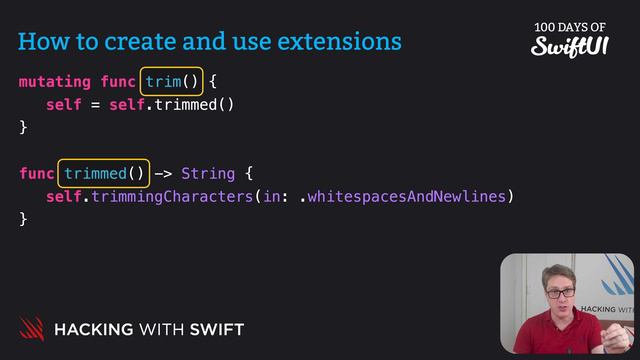 How to create and use extensions – Swift for Complete Beginners смотреть онлайн