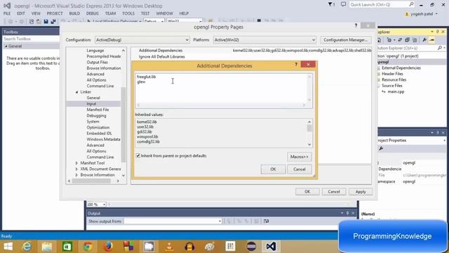 How to Set up OpenGL and GLUT in Visual Studio (C++)