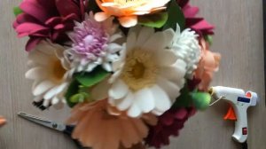 Красивый букет невесты из гербер и хризантем своими руками. Мастер-класс цветы из фоамирана