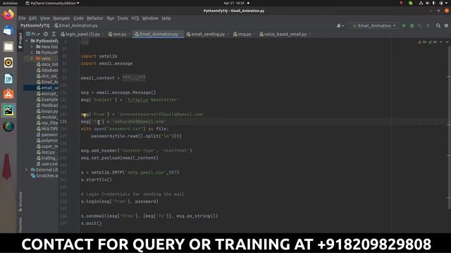PYTHON FOR BEGINNERS - #36 | HOW TO EMBED ANIMATION TO EMAIL | INNOVATE YOURSELF смотреть онлайн