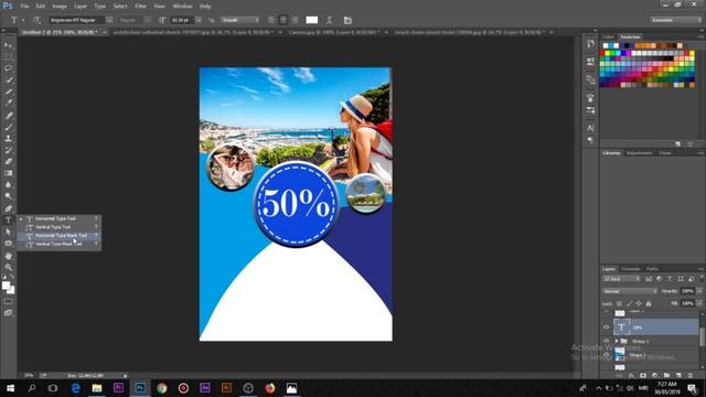 Adobe Photoshop tutorial. How to design a BEAUTIFUL TOURISM FLYER in 20 MINUTES! смотреть онлайн