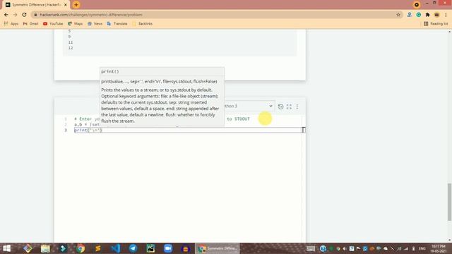HackerRank Symmetric Difference problem solution in Python | Python solutions | Programmingoneonone