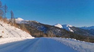 Зимняя красота по пути в Тоджу. Перевалы через хребет Академика Обручева.