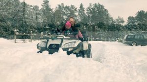 Убираем снег квадроциклом!