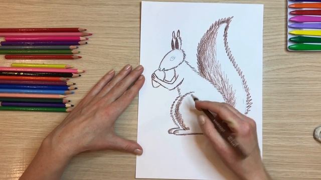 Рисунки карандашом для детей. Белочка рисунок к сказке о царе Салтане Белка рисунок к сказке Пушкин