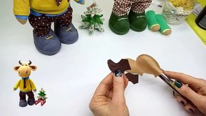 Урок 8 Бычок Гаврюша Пришиваем голову и руки.