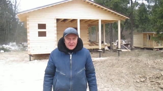 Видео-отзыв о строительстве бани 8х9, по проекту Б6, Подольский р-н, дер. Сенькино смотреть онлайн