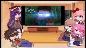 Ddlc Reacts to Herobrine Vs Null Minecraft Animation