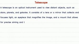 Short Paragraph on Telescope