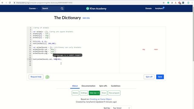 10CC117 - JavaScript - Crash Course - Part 5 - Using a Dictionary, Key Presses and Releases.