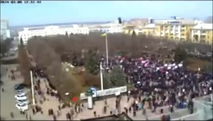Разгон представителей майдана в Луганске (09.02.2014)