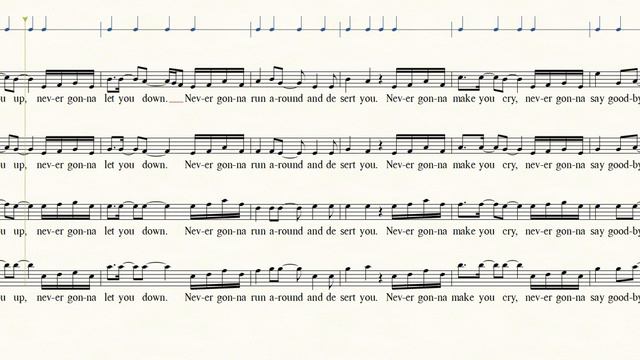 Never Gonna Give You Up - FULL (Piano + metronome +1 Half tone higher) - ACM coro смотреть онлайн