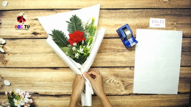 ABC TV | How To Make Flower Bouquet With Single Rose #5 (Slowly) - Craft Tutorial смотреть онлайн