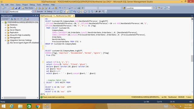 SQL Complex Queries , Query Optimization and Interview Questions SQLServer 2016