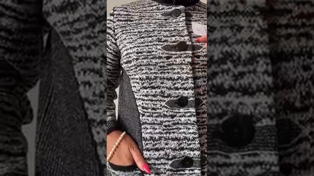 Кардиган К  1325 - Цвет: черно- белый