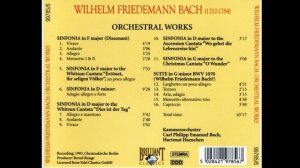 Wilhelm Friedemann Bach (1710-1784) - Orchestral Works (Hartmut Haenchen, Brilliant)