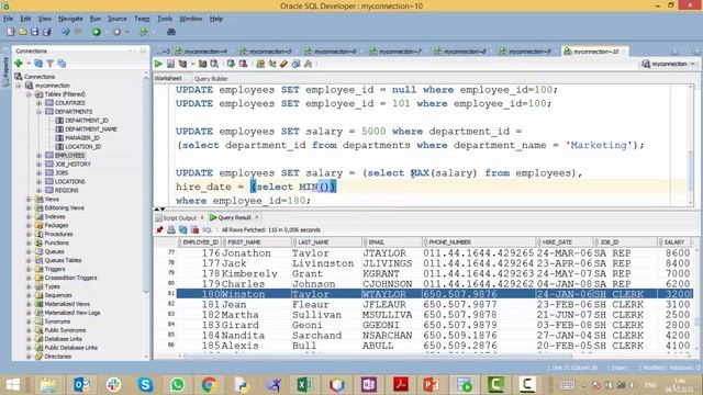 UPDATE с использованием SUBQUERY / SQL для начинающих с нуля до сертификата Oracle