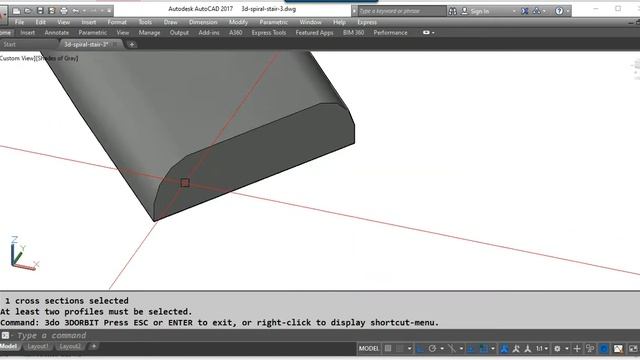 3D spiral stair in Autocad - easy way to make it смотреть онлайн