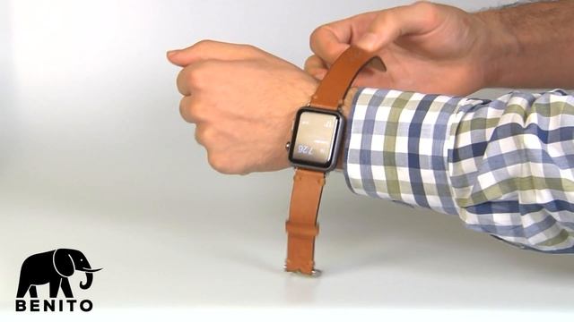 Benito Watch Genuine Soft Leather Band for Apple Watch 38mm in Black смотреть онлайн