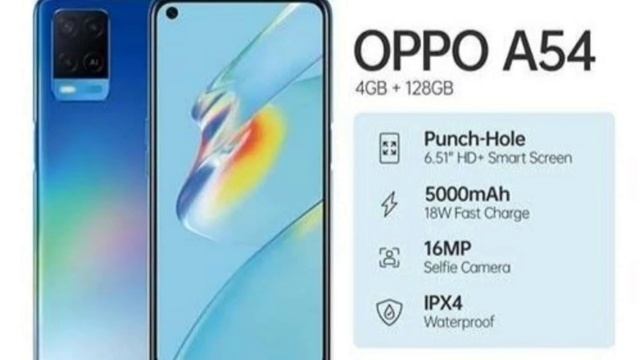 Fresh Design, Splash Resistant  OPPO A54, let's see