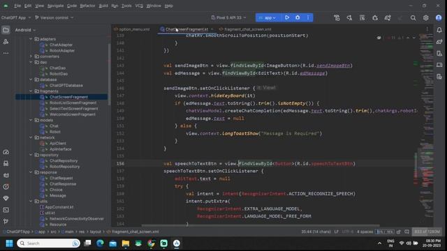 #8 ChatGPT App | Text to Speech and Speech to Text Integration | MVVM | Room | Android Studio Kotli