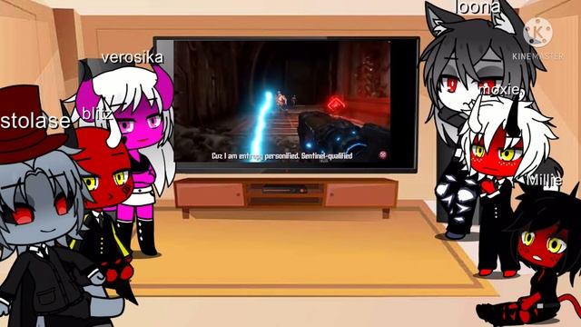 Helluva boss reacts to doom eternal rap ?gacha club?