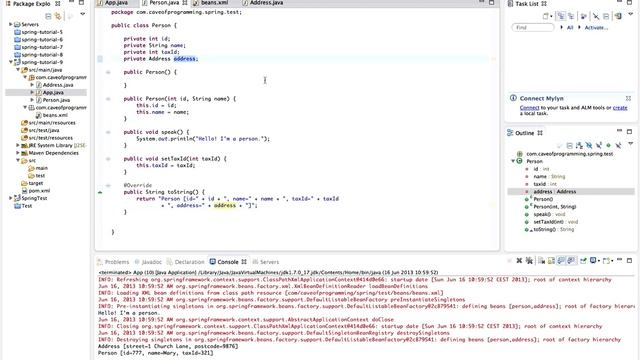 Spring Tutorial 9 - Dependency Injection смотреть онлайн