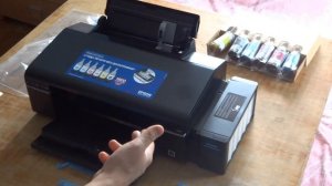 Epson L805 - Часть 2. Заправка чернил. Удаление тарспортировочных лент.