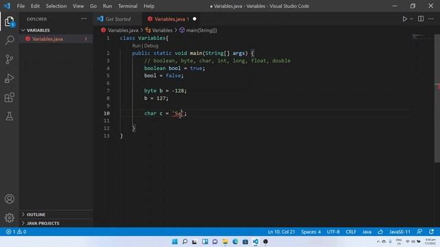 Data type in Java Programming in Visual Studio Code #Tutorial #Java