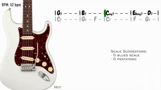 Smooth Blues Ballad Guitar Jam Track in G major