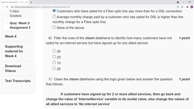 Python for Data Science | NPTEL | Week 3 Assignment 3 Solution | July 2021 смотреть онлайн