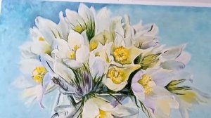 Авторская картина маслом - Подснежники| Author's oil painting - Snowdrops