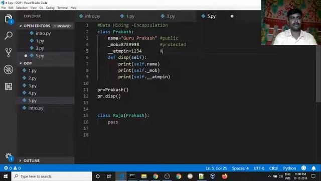 ? Python OOP - Encapsulation  | ?Python for beginners | ?Python complete course in Tamil