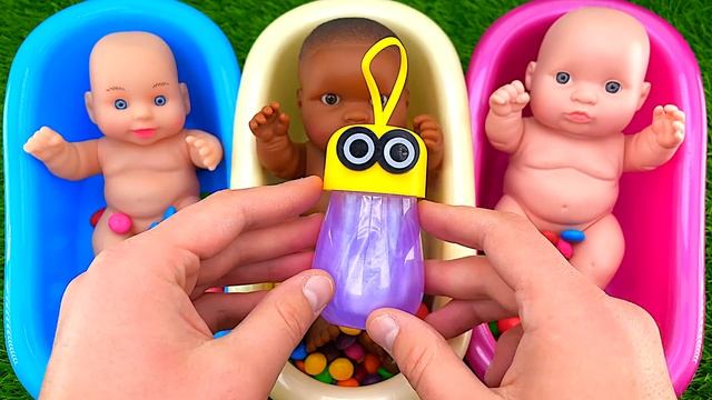 Satisfying Video l Mixing Skittles Candy in 3 BathTubs with Magic M&M's & Rainbow Slime Cutting ASM смотреть онлайн