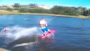 Водный экстрим. Падения в воду. (озеро Птичь 19.07.2015)